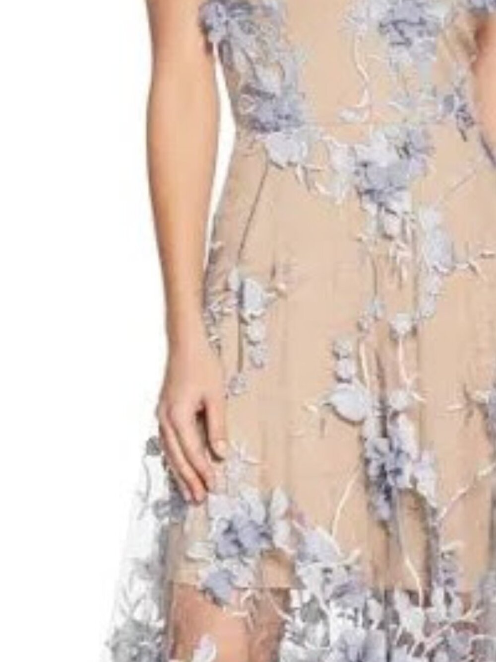 Dress the population lace fit and flare midi dress